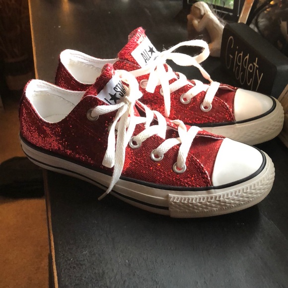 red sequin converse
